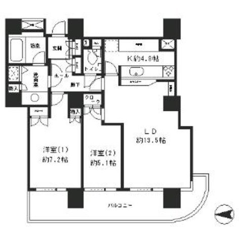 リバーポイントタワーの物件間取画像